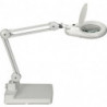 Éclairage à loupe à LED lunette 127 mm (5 po.) pied blanc avec cache tête ronde