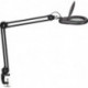 Éclairage à loupe à LED lunette 127 mm (5 po.) Pince de table noir avec cache t