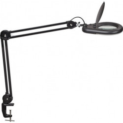Éclairage à loupe à LED lunette 127 mm (5 po.) Pince de table noir avec cache t