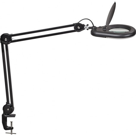 Éclairage à loupe à LED lunette 127 mm (5 po.) Pince de table noir avec cache t