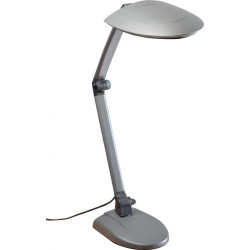 Lampe de bureau en plastique noir / base anthracite et pince de table avec lampe à économie d'énergie