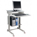 Table de travail pour PC H720-1100xl600xP500 mm gris clair RAL 7035 mobile