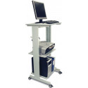 Table de travail pour PC H1180xl600xP500 mm gris clair, RAL 7035 mobile