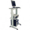 Table de travail pour PC H1180xl600xP500 mm gris clair, RAL 7035 mobile