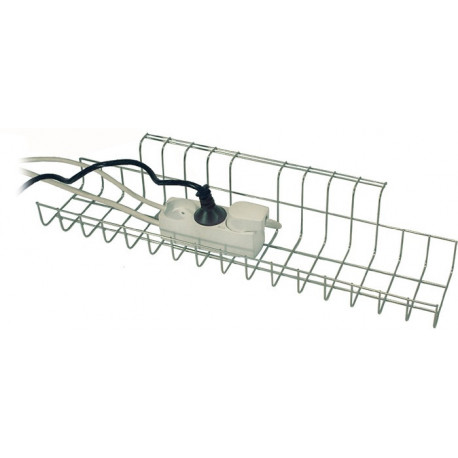 Panier de câble l.490xP100xH80-85 mm argent adapté à bureau
