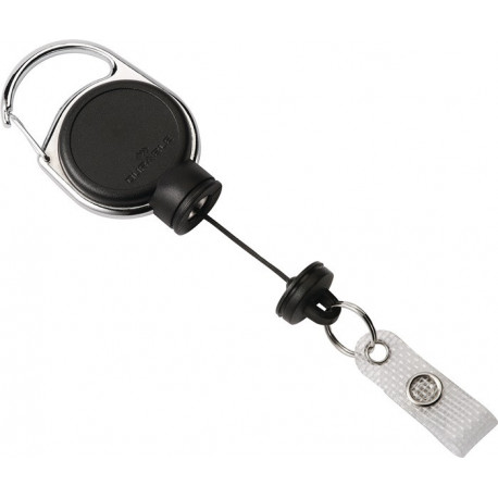 Support à emboîter extra résist.-avec boucle bouton pres. longueur de ruban 600 mm noir (Par 5)