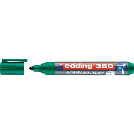 Marqueur pour tableau blanc 360 vert Degrésuation 15-3 mm pointe ronde EDDING (Par 10)
