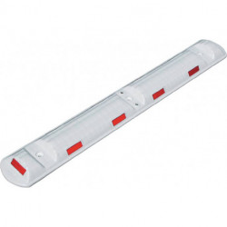 Bordure L1170xl150xH50 mm carbonat de polypropylène blanc avec bandes réfléchiss