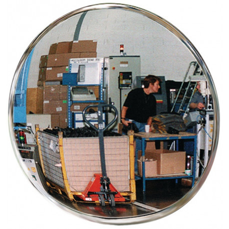 Miroir de contrôle/sécurité D.800 mm paroi arrière noire avec fixation 15 m SPL