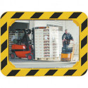 Miroir de sécurité/circulation H400xl600 mm plastique, jaune/noir pour 2 sens 9 m SPL
