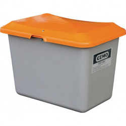Bac à sel L890xl600xH640 mm 200 l GFK gris/orange sans ouv. de prélèvement CEMO