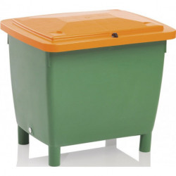 Bac à sel L790xl605xH775 mm 210 l HD-PE vert/orange sans glissière de prélèvement CRAEMER