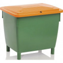 Bac à sel L945xl725xH930 mm 400 l HD-PE vert/orange sans glissière de prélèvemen