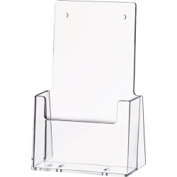 Porte-prospectus de table 1/3 DIN A4/C6 long plastique transparent autonome HELIT