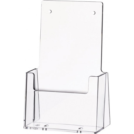 Porte-prospectus de table 1/3 DIN A4/C6 long plastique transparent autonome HELIT