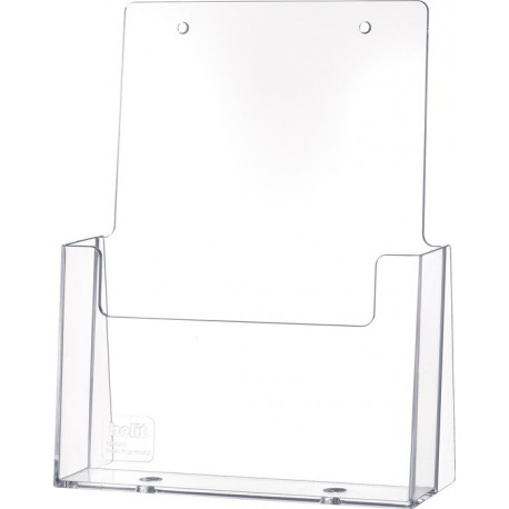 Porte-prospectus de table DIN A5 portrait plastique transparent autonome HELIT
