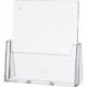 Porte-prospectus de table DIN A4 portrait plastique transparent autonome HELIT