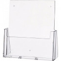 Porte-prospectus de table DIN A4 portrait plastique transparent autonome HELIT