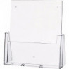 Porte-prospectus de table DIN A4 portrait plastique transparent autonome HELIT