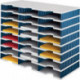Casier de tri Trio 24 comp. H573xl723xP331 mm polystyrène gris/bleu