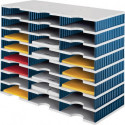 Casier de tri Trio 24 comp. H573xl723xP331 mm polystyrène gris/bleu