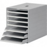 Boîte de tiroir 7 tiroirs avec clapet frontal escamot. gris H. 322 x l. 250 x P. 365 mm DURABLE