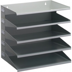 Poste de tri 5 comp. H330xl360xP250 mm tôle d’acier gris clair, RAL 7035 DURABLE