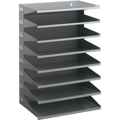 Poste de tri 8 comp. H540xl360xP250 mm tôle d’acier gris clair RAL 7035 DURABLE