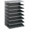 Poste de tri 8 comp. H540xl360xP250 mm tôle d’acier gris clair RAL 7035 DURABLE