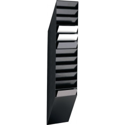 Porte-prospectus H1115xl240xP135 mm nombre de casiers 12 A4 portrait polystyrène noir DURABLE