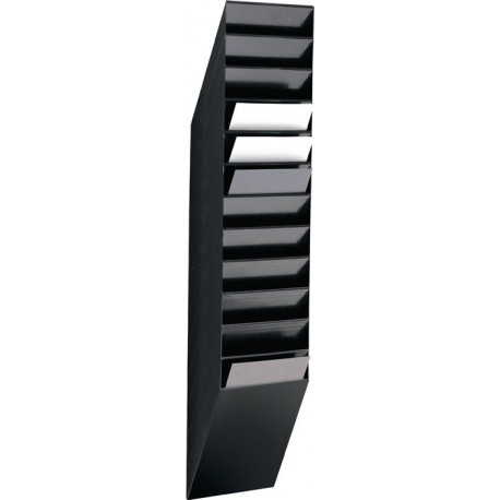 Porte-prospectus H1115xl240xP135 mm nombre de casiers 12 A4 portrait polystyrène noir DURABLE