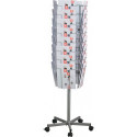 Présentoir de brochures D. 510 mm H1475 mm argent 32 compartiments au format A4