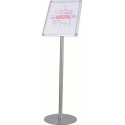 Présentoir de brochures H900xl252 mm argent avec cadre basculant Format A4