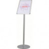 Présentoir de brochures H900xl252 mm argent avec cadre basculant Format A4