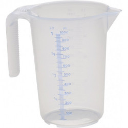 Pichet doseur 1000 ml polypropylène transparent D117xH165 mm poignée ouverte HÜN