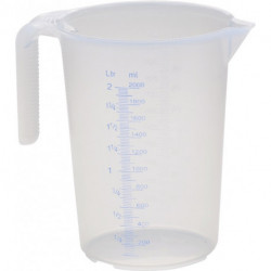 Pichet doseur 2000 ml polypropylène transparent D151xH206 mm poignée ouverte HÜN