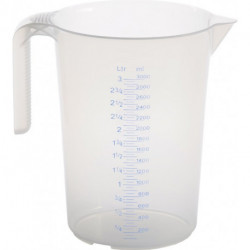 Pichet doseur 3000 ml polypropylène transparent D175xH238 mm poignée ouverte HÜN