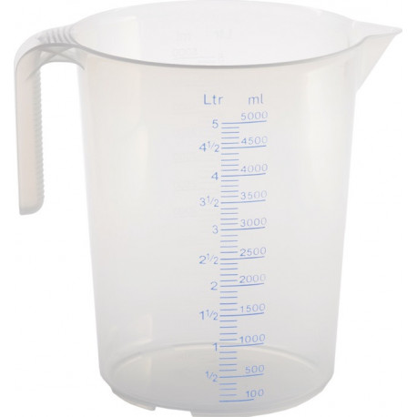 Pichet doseur 5000 ml polypropylène transparent D203xH257 mm poignée ouverte HÜN