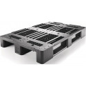 Palette plastique L1200xl800xH150 mm 3 patins ajourés avec bord PE haute pression