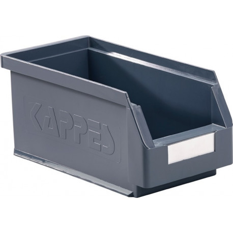 Boîte de rangement à ouverture frontale L290xl140xH130 mm PE gris KAPPES