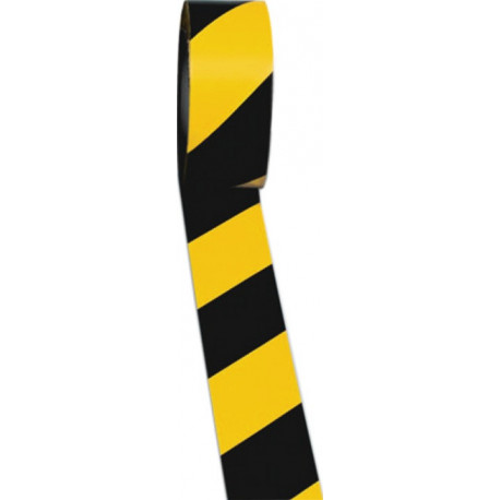 Ruban de marquage de sol Easy Tape PVC noir/jaune longueur 33 m largeur 50 mm ro