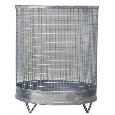 Corbeille à déchets H600xD500 mm 118 l grillage métallique galvanisé avec 4 pied