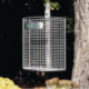 Corbeille à déchets H400xl430xP210 mm 27 l grillage métallique galvanisé avec fond percé