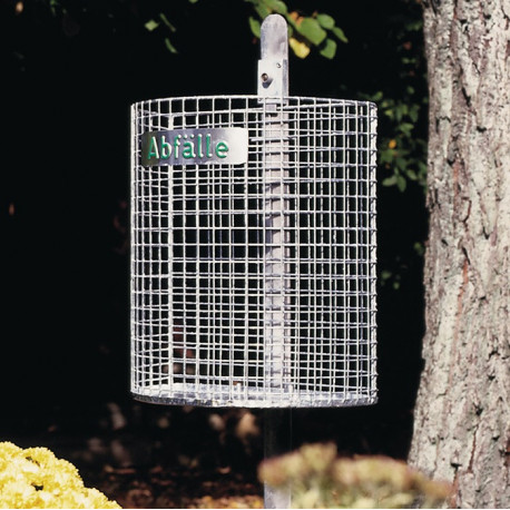 Corbeille à déchets H400xl430xP210 mm 27 l grillage métallique galvanisé avec fond percé