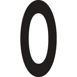 Chiffre du numéro de maison 0 Inox noir 150mm B.70mm INTERSTEEL