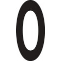 Chiffre du numéro de maison 0 Inox noir 150mm B.70mm INTERSTEEL