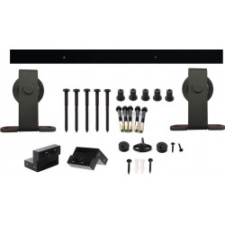 Système coulissant 450100100 kg 2000 mm portes en bois noir 38-40 mm kit complet montage mural INTERSTEEL