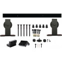 Système coulissant 450100100 kg 2000 mm portes en bois noir 38-40 mm kit complet montage mural INTERSTEEL