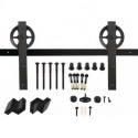 Système coulissant 450121 100 kg 2000 mm portes en bois noir 38-40 mm kit complet montage mural INTERSTEEL