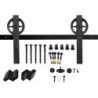 Système coulissant 450121 100 kg 2000 mm portes en bois noir 38-40 mm kit complet montage mural INTERSTEEL